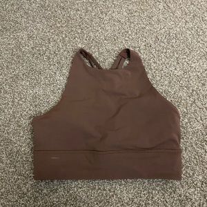 Energy high neck longline bra - brown